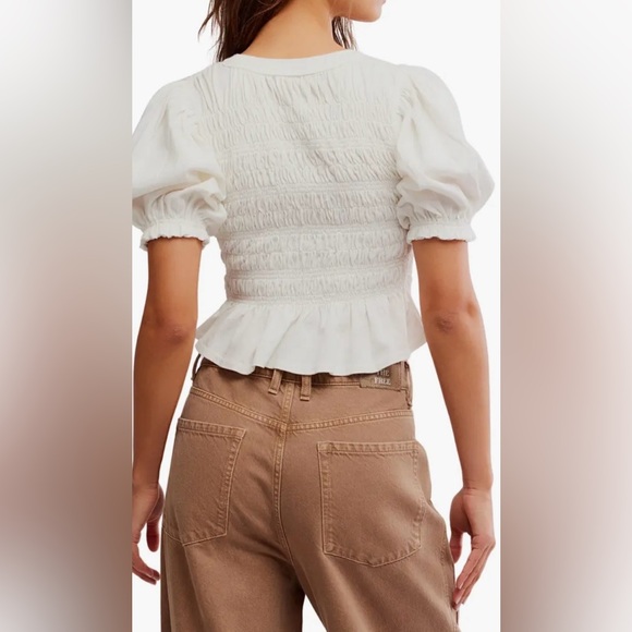 NWT FREE PEOPLE MAXEY KNIT TOP IVORY - Picture 3 of 4